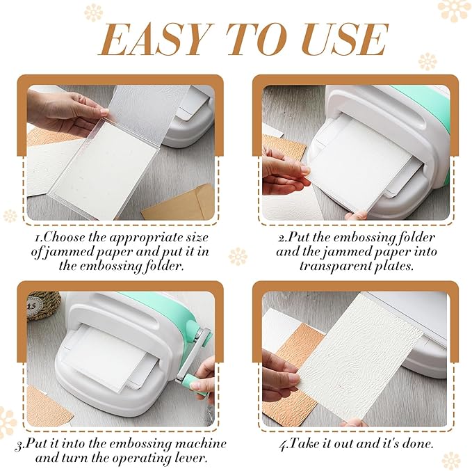 Geiserailie 1 Pcs Embossing Folders Embossing Machine Template Paper Card Folders for Christmas Card Making DIY Flower Scrapbook Photo Album Craft Decoration 5.9 x 4.1 Inch (Wood Grain Style)
