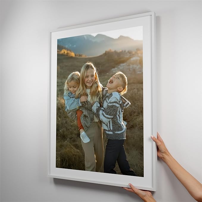Mixtiles Official Custom Photo Tiles - Magnetic Wall Frames - Adhesive Sticker, no Nails - Personalized Printed Photos - Various Sizes and Frames - 27x36-1-Tile - Border White