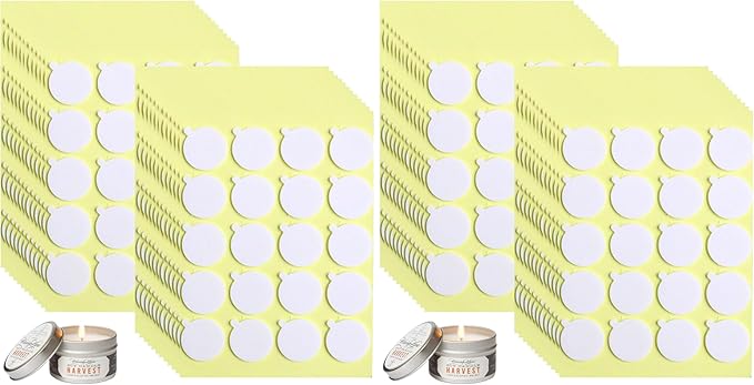 Aubeco 480PCS Candle Making Kit, Candle Wick Stickers, Candle Making Supplies, Double-Sided Stickers with The Little ‘‘Tail’’, Hot Wax Stickers for Candle Making (Pack of 2)