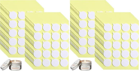 Aubeco 480PCS Candle Making Kit, Candle Wick Stickers, Candle Making Supplies, Double-Sided Stickers with The Little ‘‘Tail’’, Hot Wax Stickers for Candle Making (Pack of 2)