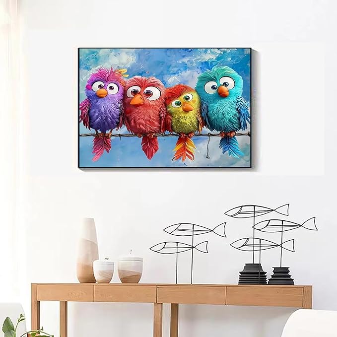 GXGLLPZBY 5D Diamond Painting Kit for Adults Beginners,DIY Colorful Bird Paint by Diamond Art Kits,Suitability Friends Full Round Drill Diamonds Dots Gem Art,Home Wall Decor 11.8x15.8 Inch