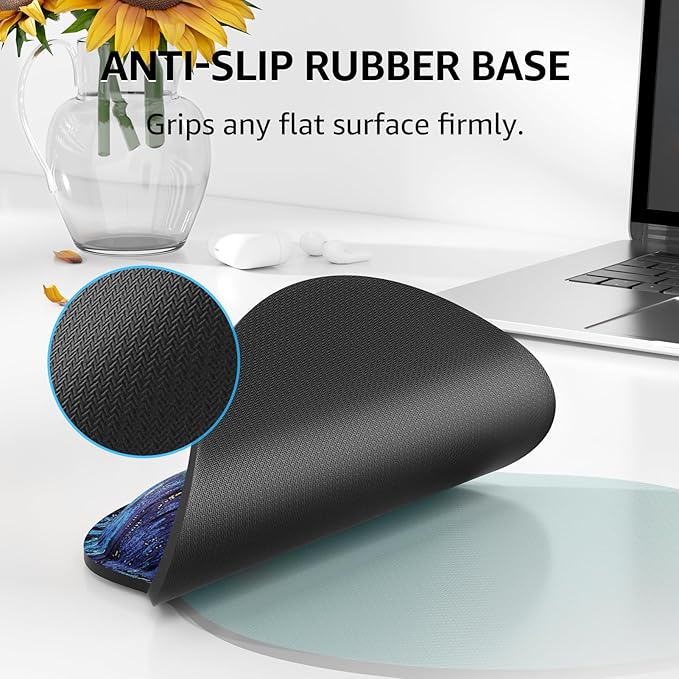 KTRIO Ergonomic Keyboard Wrist Rest, Memory Foam Mouse Pad with Wrist Rest for Computer Keyboard, Mouse Pad Set for Easy Typing & Pain Relief for Office & Home, Starry Night