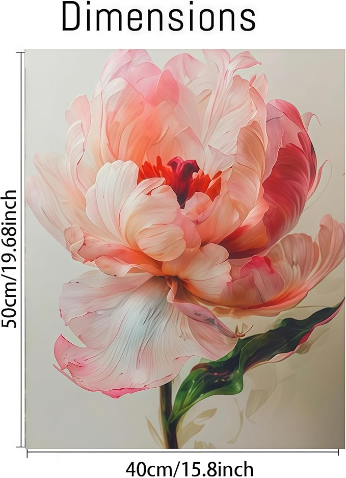 CSZPPQAF Paint by Numbers for Adults Beginner, Flower Paint by Number Kits on Canvas DIY Oil Painting Watercolor Color by Numbers for Home Wall Decor 16X20inch