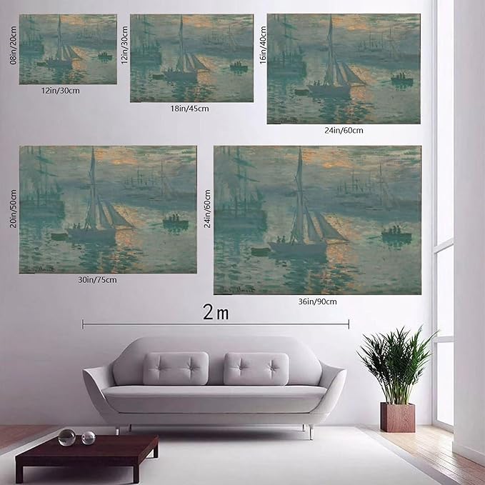 CFIOZYOS 40+ Monet Famous Print Posters Sunrise (Marine) by Claude Monet Impressionism Art Wall Decoration Poster Family Bar Restaurant Garage Cafe Art Print Gift Unframe 16×24inch(40×60cm)