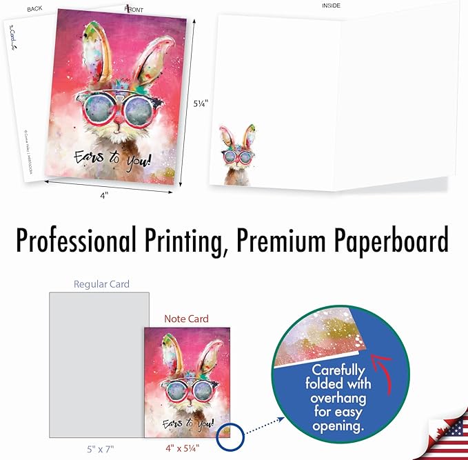 The Best Card Company - 20 Assorted Bulk Animal Cards Boxed (4 x 5.12 Inch) (10 Designs, 2 Each) - Sassy Animals AM8850OCB-B2x10