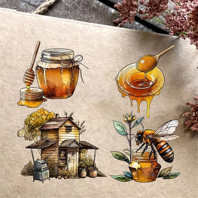 Honey Wooden House Stamps and Cutting Dies for Card Making DIY Transparent Silicone Clear Stamp and Metal Die Cuts Sets for Scrapbooking Paper Greeting Cards Decor Seals Craft Supplies