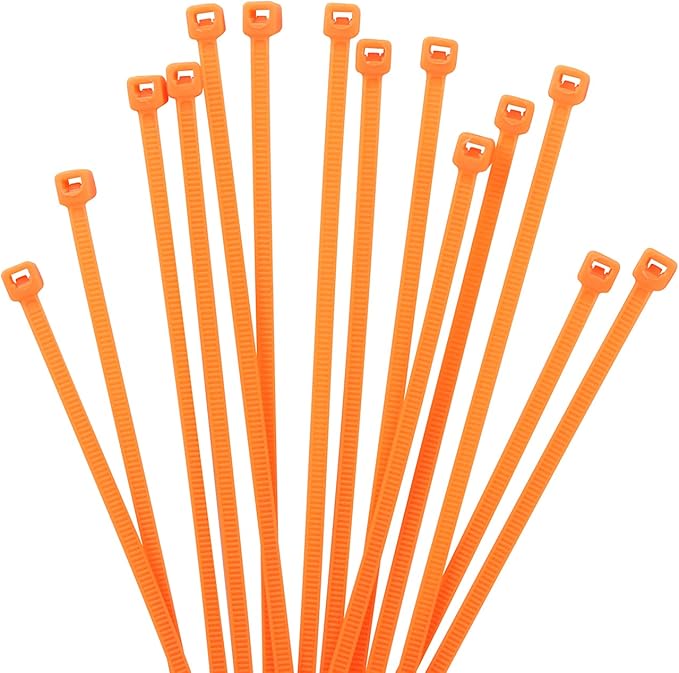 XINGO 1000 PCS 8 inch Cable Zip Ties, 18lb Strength, Small Tie Wraps Self-Locking Nylon Zip Ties for Indoor and Outdoor Use (Orange)
