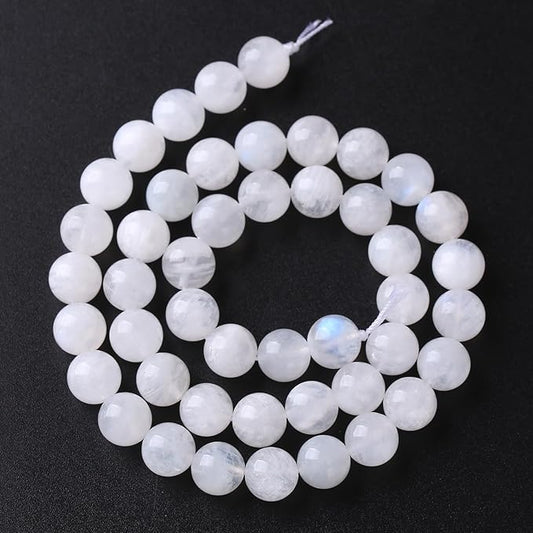 160PCS 4MM Natural Stone White Moonstone Gemstone Semi Precious Beads for Jewelry Making DIY Bracelet