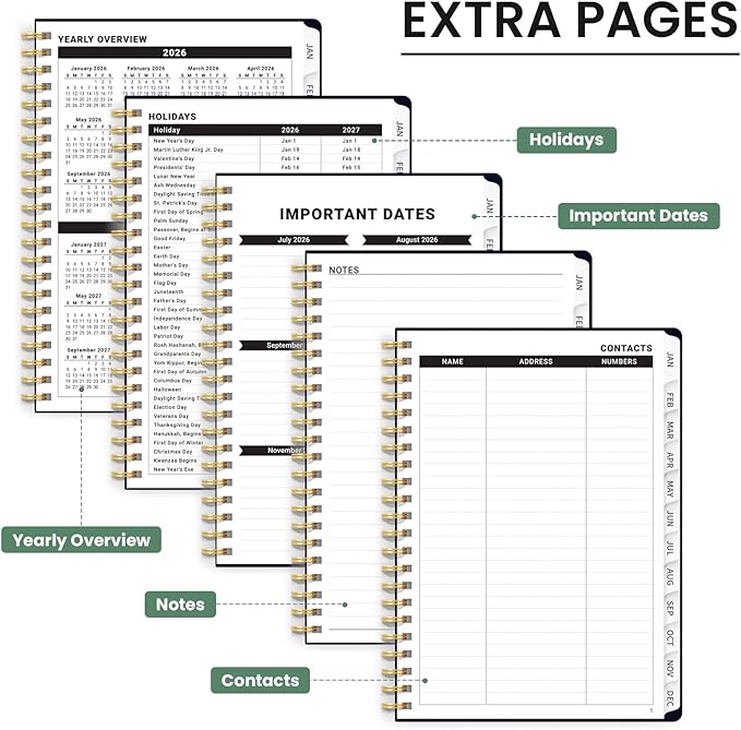2026 Planner, Monthly and Weekly Calendar Planner for Women, Jan 2026 - Dec 2026, Hardcover Pretty 2026 Agenda Planner Book with Tabs, Spiral Bound, Perfect for School Office Home Supplies, 8.5" x 11" - Butterfly Tapestry