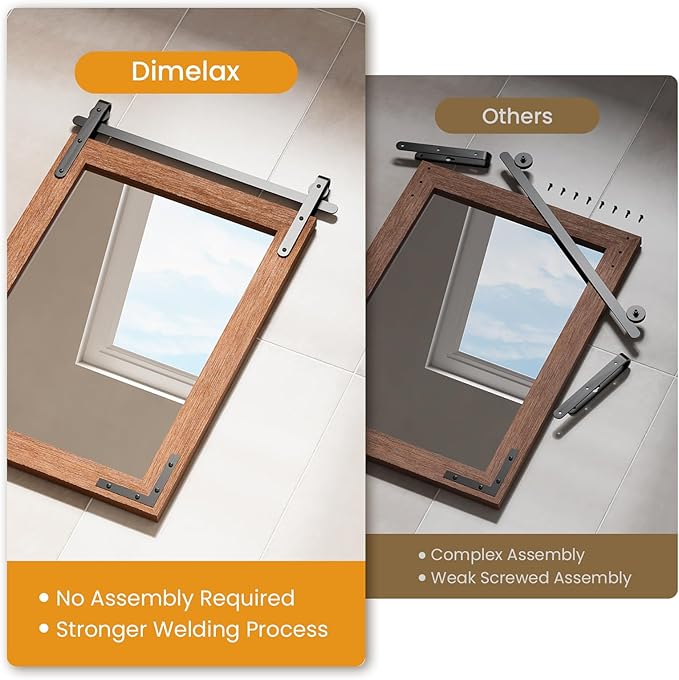 16x24 Inch Brown Farmhouse Barn Door Mirror with Solid Wood Frame, Shatterproof Glass, No Assembly Required – Perfect for Farmhouse Style Decor