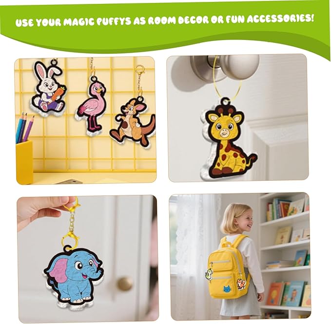 Ngbbby Foam Texture Painting Kit, Animal Texture Foam Paint Kit for Kids and Adults, Including 15PCS Paper, 12 Colors Acrylic Markers, 2 Water Brushes