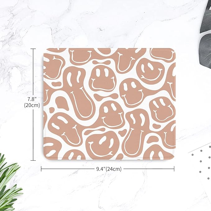 Seorsok Square Mouse Pad Cute Retro Smiley Hippie,Office Home Personalized Premium-Textured Mouse Mat Design,Waterproof Mousepad,Non-Slip Rubber Base Computer Mouse Pads for Wireless Mouse
