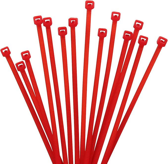 XINGO 1000 PCS 4 inch Cable Zip Ties, 18lb Strength, Small Tie Wraps Self-Locking Nylon Zip Ties for Indoor and Outdoor Use (Red)