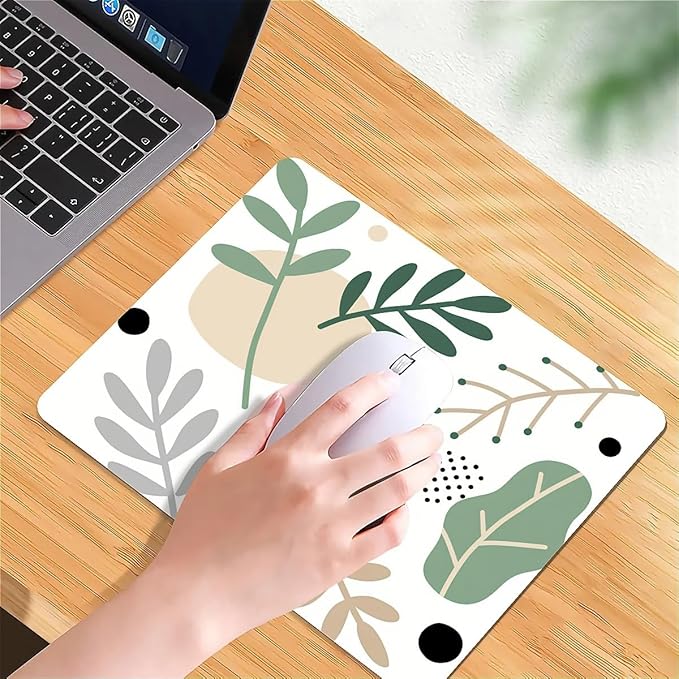 Square Mouse Pad Tropical Plants, Personalized Premium-Textured Custom Mouse Mat Design, Washable Mousepad Cloth, Non-Slip Rubber Base Computer Mouse Pads for Wireless Mouse