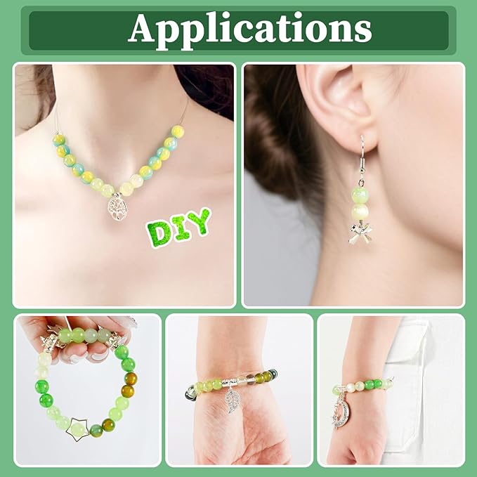 Glass Beads for Jewelry Making, 18 Colors Glass Beads for Bracelets Making kit Including 2-8mm Bead spacers/Lava Beads/Stone Rock DIY Jewelry Making Supplies for Adults, Bracelets Earring Making kit