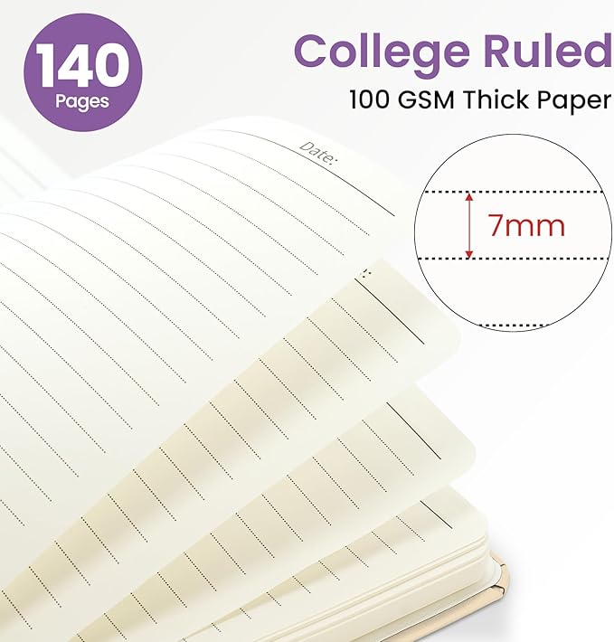 Lined Spiral Journal for Women, A5 Hardcover Cute Notebook for Work & Note Taking, Aesthetic Pretty Journal for Writing, 140 Pages, 6"x8", Iris Bird