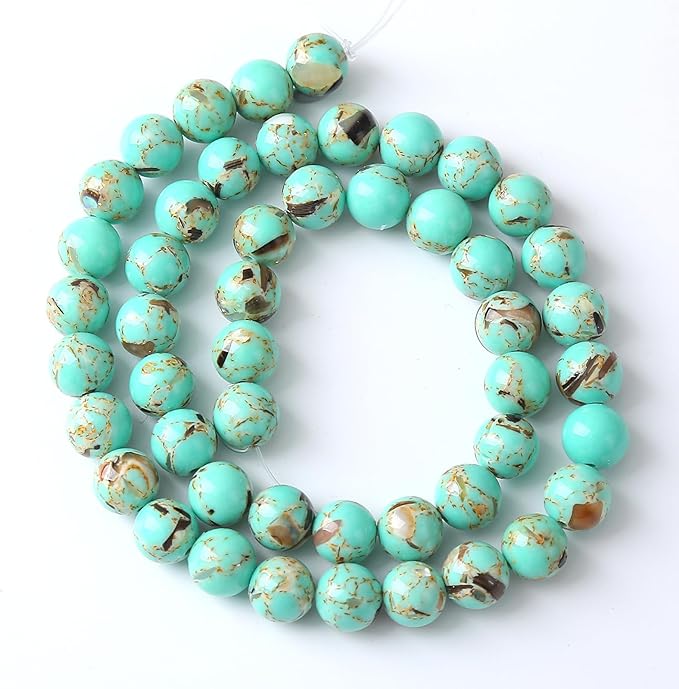 4MM 86PCS Peacock Blue Shell Turquoise Spacer Loose Beads for Jewelry Making DIY Bracelet Necklace