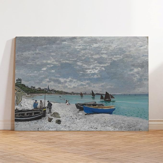 CFIOZYOS 40+ Monet Famous Print Posters The Beach at Sainte-Adresse by Claude Monet Impressionism Canvas Poster Bedroom Decor Print Sports Landscape Office Room Decor Gift Frame 12×18inch(30×45cm)