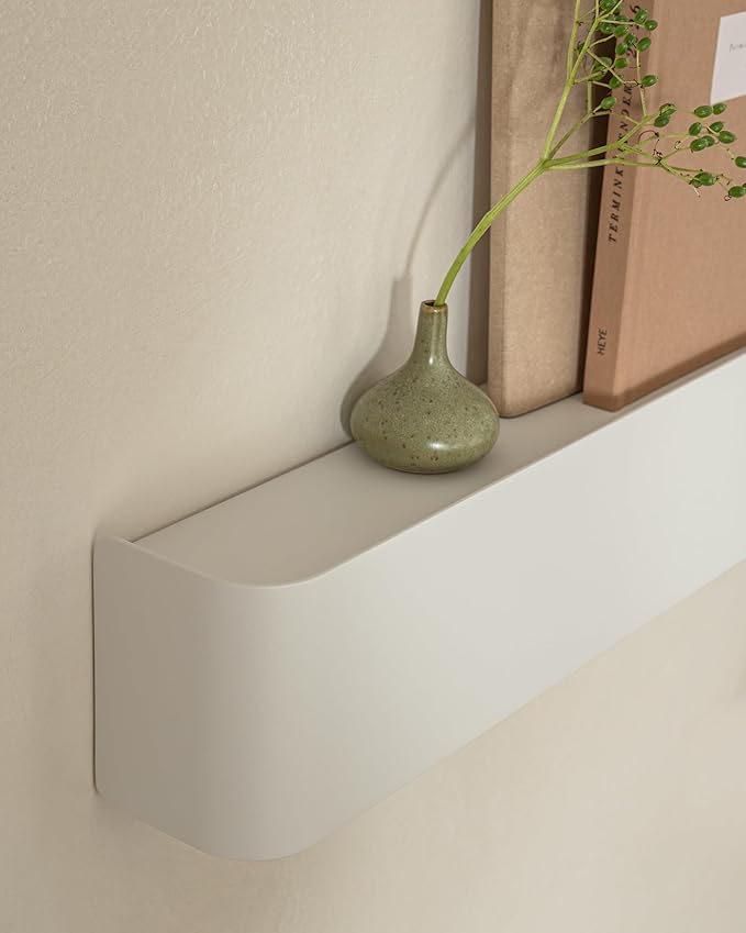 Kazai.®️ Coat Rack Wall Mount with Shelf 'Tone' | Modern Design Coat Hanger with Hidden Hooks and Storage | Hat Rack with Shelf in Metal | Wall-Mounted Purse Organizer | White