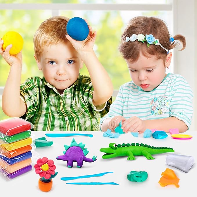 Air Dry Clay 64 Colors, Modeling Clay for Kids, DIY Molding Magic Clay, Gift for Kids