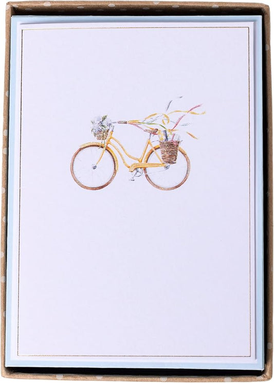 Graphique Watercolor Bike Cards | Pack of 16 Cards with Envelopes | Blank Inside | All Occasion Greetings | Glitter and Gold Foil Accents | Family and Friends | Boxed Set | 3.25" x 4.75"