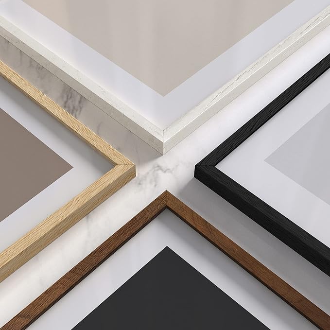 HAUS AND HUES 12x18 Walnut Oak Frame Set of 3 - Wooden Poster Holders, Rustic Gallery Wall Display