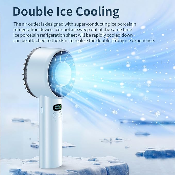 Portable Handheld Mini Turbo Jet Fan - USB Rechargeable with 12-16 Working Hours & Built - in Power Bank, Ideal for Outdoor/Travel/Vacation/Concerts