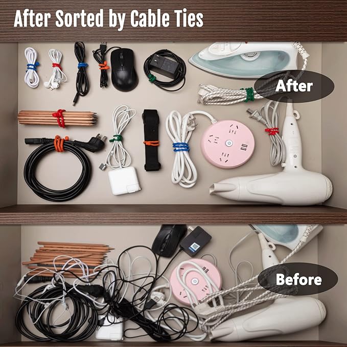 8PCS Silicone Cable Ties 18-Inch Reusable Twist Ties Steel-Core Cord Tie Straps Bendable Organizer All Purpose for Indoor Outdoor Bundling Holding Securing and Wrapping Cables (4 Colors)