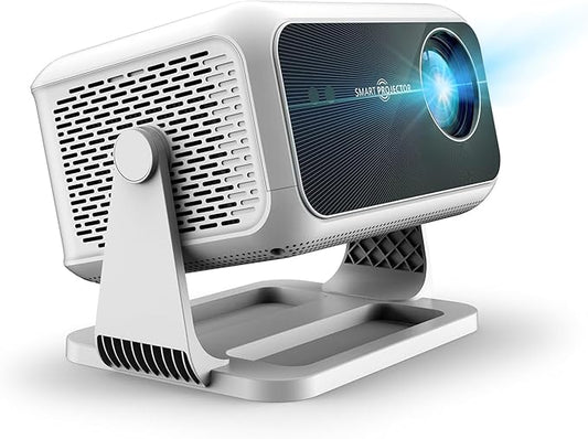 Smart Projector with WiFi and Bluetooth, 4K Support Android 13 Auto Focus 800 ANSI 1080P Native Portable Outdoor Indoor Home Video Projectors - Mirror Gray