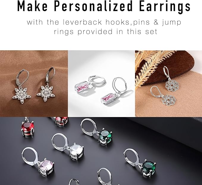 180Pcs No Tarnish Leverback Hooks for Earring Making, stino Hypoallergenic Stainless Steel Jewerly Findings Supplies, Gold Plated & Silver Set (Silver)