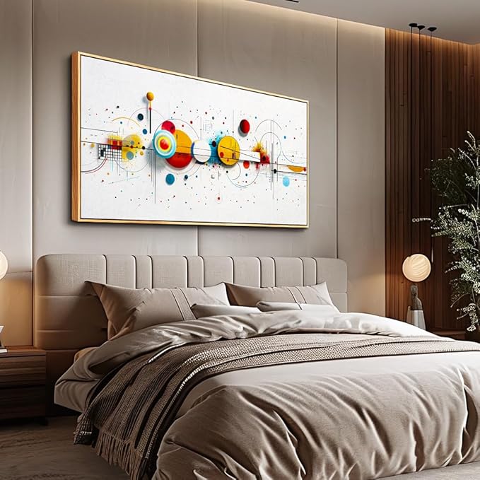 KELIYUAN Large Canvas Wall Art For Living Room Wall Decor For Bedroom Office Murals Decorations Abstract Geometric Drawing Artwork Pictures For Modern Home Decoration Aesthetics Wood Framed 30"X60"