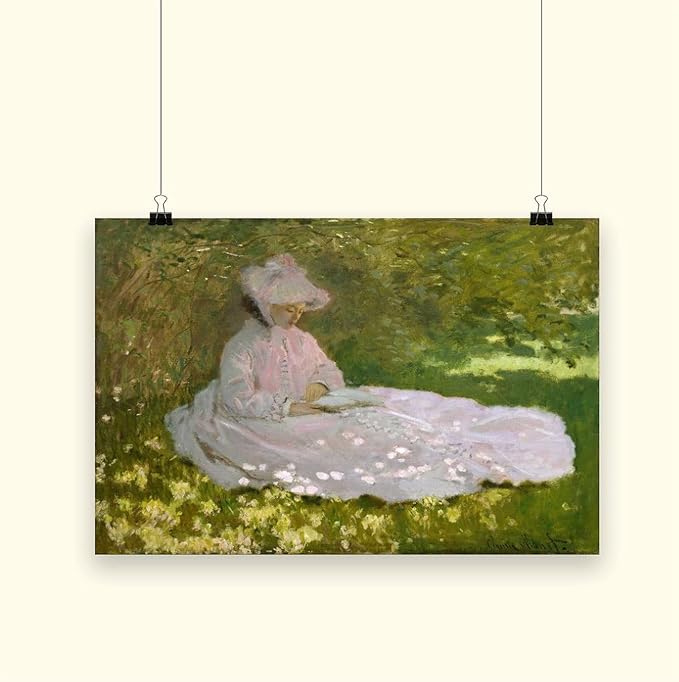 CFIOZYOS 40+ Monet Famous Print Posters Springtime by Claude Monet Impressionism Canvas Poster Wall Art Print Bedroom Decor Office Room Kitchen Decor Gift Unframe 24×36inch(60×90cm)