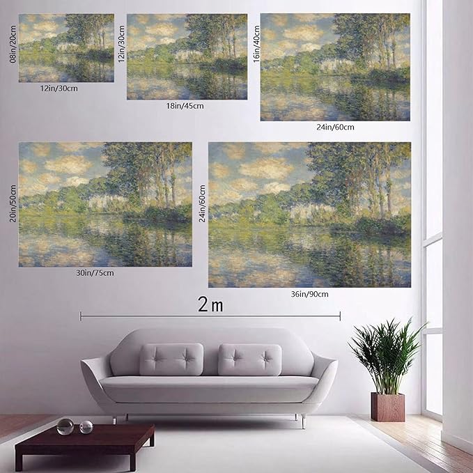 CFIOZYOS 40+ Monet Famous Print Posters Poplars on The Epte by Claude Monet Impressionism Art Wall Decoration Poster Family Bar Restaurant Garage Cafe Art Print Gift Unframe 24×36inch(60×90cm)