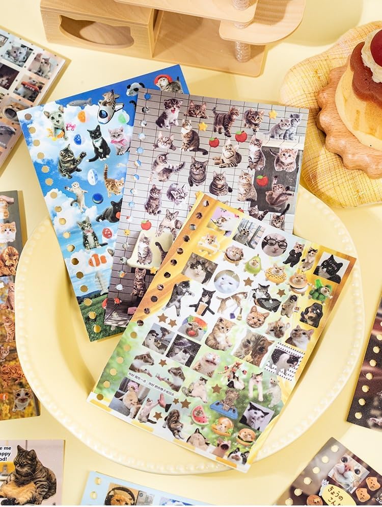 1500pcs Cat Sticker Book Cute Stickers Aesthetic Funny Meme, Meow - Image 3