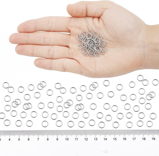 600pcs 304 Stainless-Steel Jump Rings for Jewelry Making Supplies - Silver Open Rings 21Gauge 6mm Boxed Jewelry Findings for DIY Bracelet Earrings Necklace Connectors