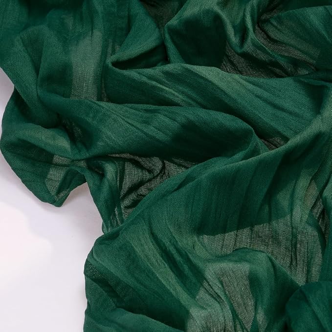 Socomi 3pcs Emerald Green Cheesecloth Table Runner Valentine's Day Boho Rustic Gauze 120 inch 10FT Cheese Cloth Runner for Wedding Party Baby Shower Birthday Home Decor Holiday Decorations