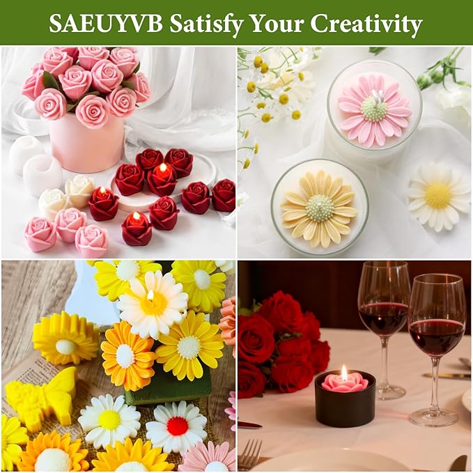 SAEUYVB Candle Making Kit,Candle Making Kit for Adults & Beginners - DIY Starter Soy Candle Making Supplies with Digital Wax Warmer,Soy Wax,Essential Oils Etc-Perfect Home Craft & Gift Idea