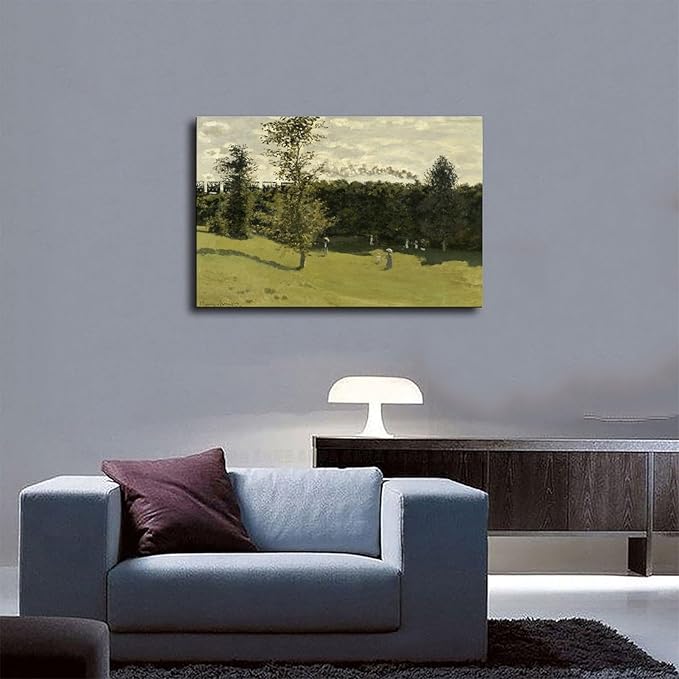 CFIOZYOS 40+ Monet Famous Print Posters Train Dans La Campagne by Claude Monet Impressionism Canvas Poster Wall Art Print Bedroom Decor Office Room Kitchen Decor Gift Unframe 16×24inch(40×60cm)