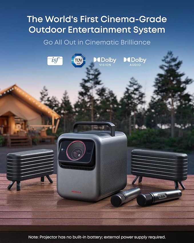 NEBULA X1 Bundle Triple Laser 4K Projector, 3,500 ANSI Lumens, 56,000:1 Contrast, 200W 4.1.2 Surround Sound, Wi-Fi Speaker, 0.9-1.5 Optical Zoom, Smart AI, Dolby Vision, 300" Screen, Micro Gimbal, GTV