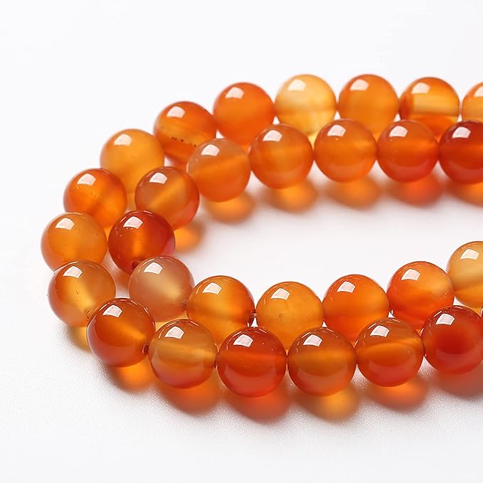 60pcs 6mm Natural Gradient Red Agate Gemstone Beads Round Loose Spacer Beads for Jewelry Making DIY Bracelets Necklaces 15" (6mm, Red Agate)