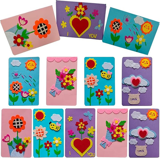 EAJASUCE 12 Set Card Making Kit, Greeting Card Making Kits, Craft DIY Handmade Card Making Supplies Thank You Cards Art Crafts for Kids Christmas Birthday