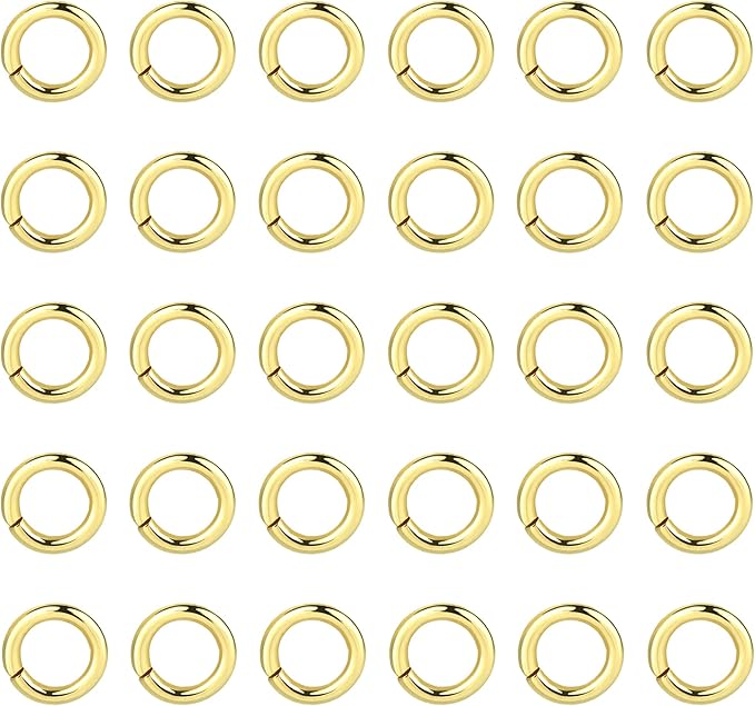 ALEXCRAFT 4mm Sterling Silver Jump Rings 14K Gold Plated 925 Sterling Silver Open Jump Rings for Jewelry Making（100 PCS）