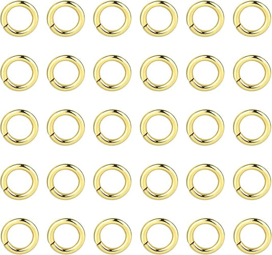 ALEXCRAFT 4mm Sterling Silver Jump Rings 14K Gold Plated 925 Sterling Silver Open Jump Rings for Jewelry Making（100 PCS）