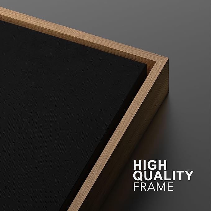 SIGNWIN Framed Canvas Print Wall Art Set Dark Black Color Field Landscape Abstract Shapes Illustration Modern Art Minimalism Decorative Nordic for Living Room, Bedroom, Office - 24"x36"x2 Natural