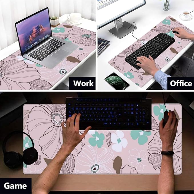 Cool Rubber Duck Gaming Mouse Pad, Office Desk Mat, Anti-Slip Rubber Base Cool Aesthetic Mouse Pads for Computer Laptop Keyboard School Home Desktop Gamer Home Accessories Decor 31.5" x 11.8"