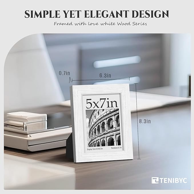Picture Frame 4 Pack - Solid Wood Poster Photo Frame - Woodgrain Series - Room, Office, Gallery, Studio Display - Wall Hanging
