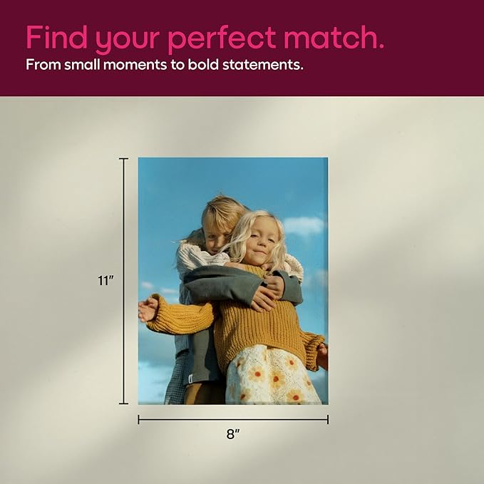Mixtiles Custom Canvas With Your Photos – No-Nails, Magnetic Hanging System - Wall Frames, Personalized Prints, Perfect Home Decor Gift – 8×11 Single Tile