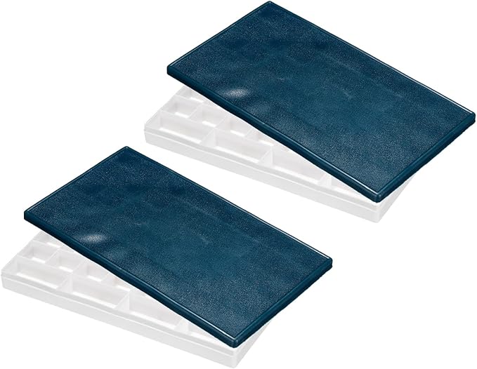 PATIKIL 36 Compartments Paint Palette, 2 Pack Plastic Painting Tray Deep Saver Box Detachable with Soft Cover Art Supplies Storage Organizer for Watercolor Gouache Oil Paint Art
