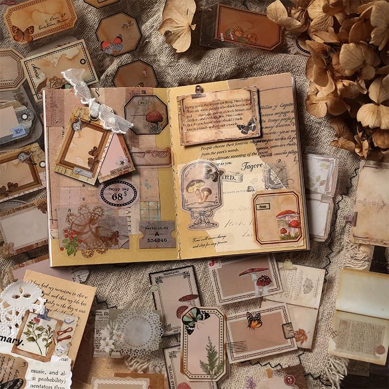Transparent 20 Sheets Sticker Book, Clear Vintage Weathered Ephemera Scrapbook Stickers, Dark Academia Stickers for Junk Journals, Adults and Vintage Scrapbook Supplies - Image 2