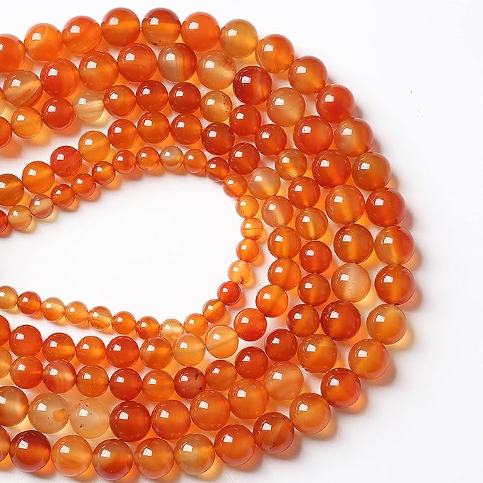 45pcs 8mm Natural Gradient Red Agate Gemstone Beads Round Loose Spacer Beads for Jewelry Making DIY Bracelets Necklaces 15" (8mm, Red Agate)